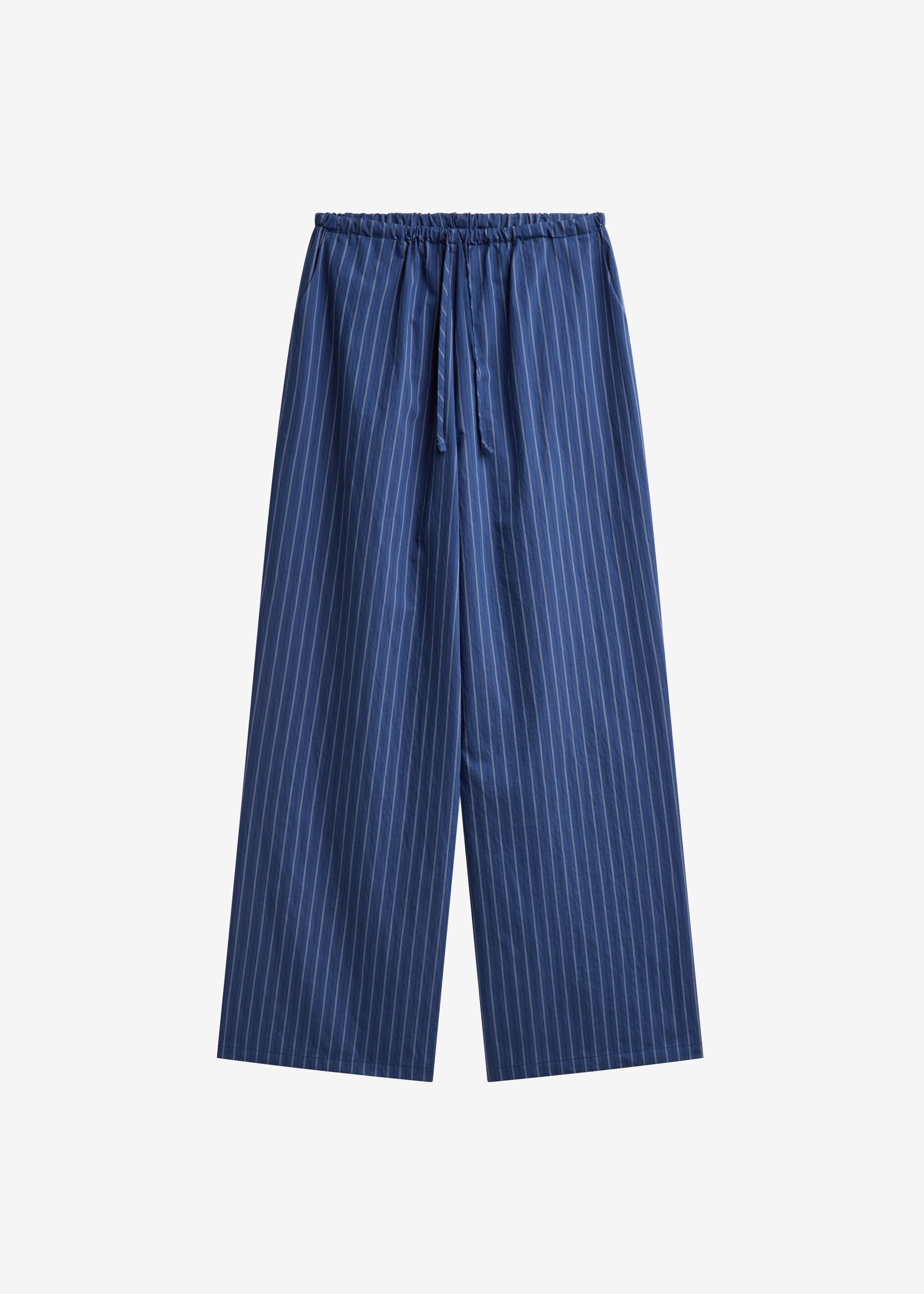 Almansa Drawstring Wide Pants - Blue Stripe - Image 7