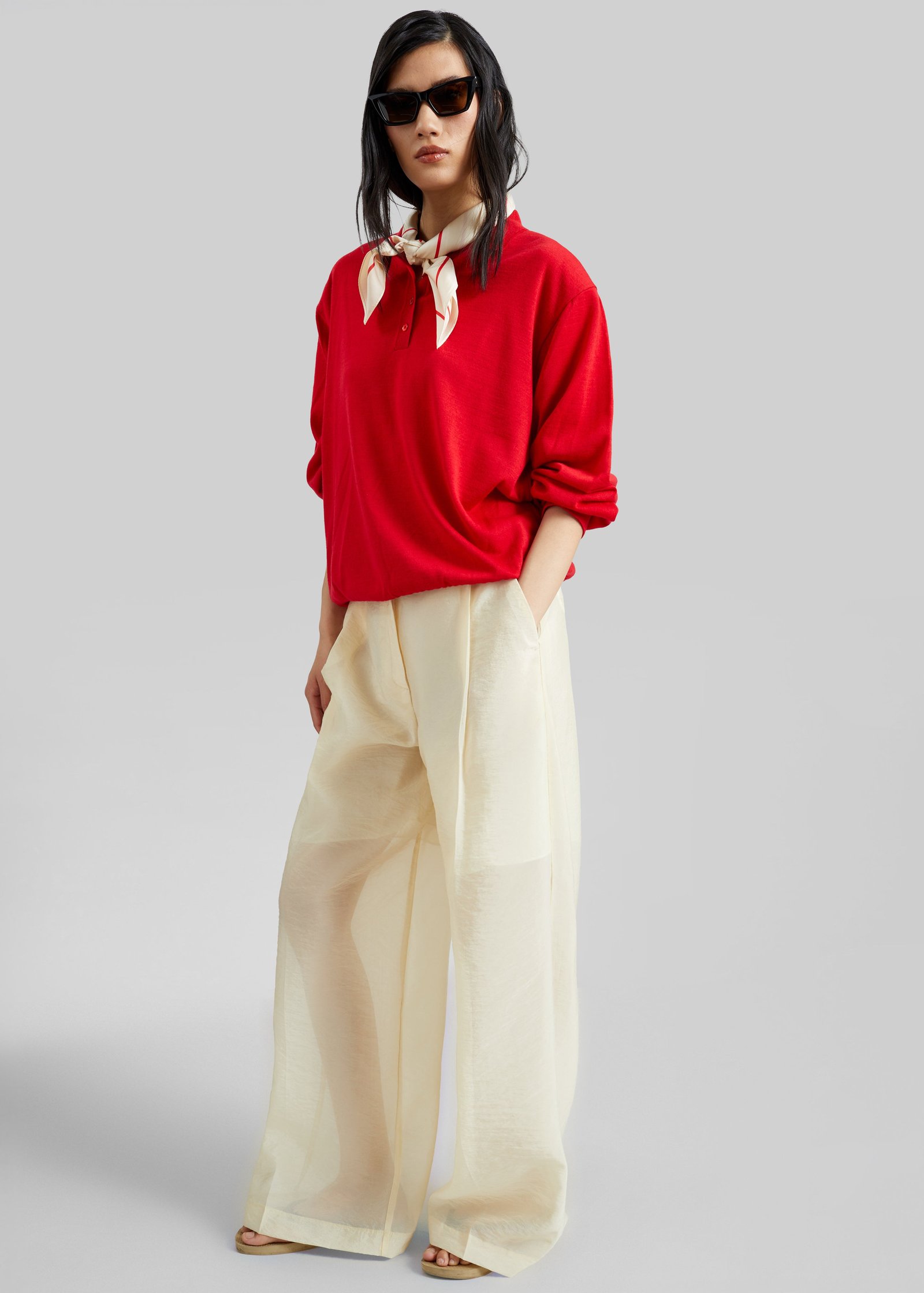 Alvito Sheer Organza Pants - Pale Yellow - Image 2