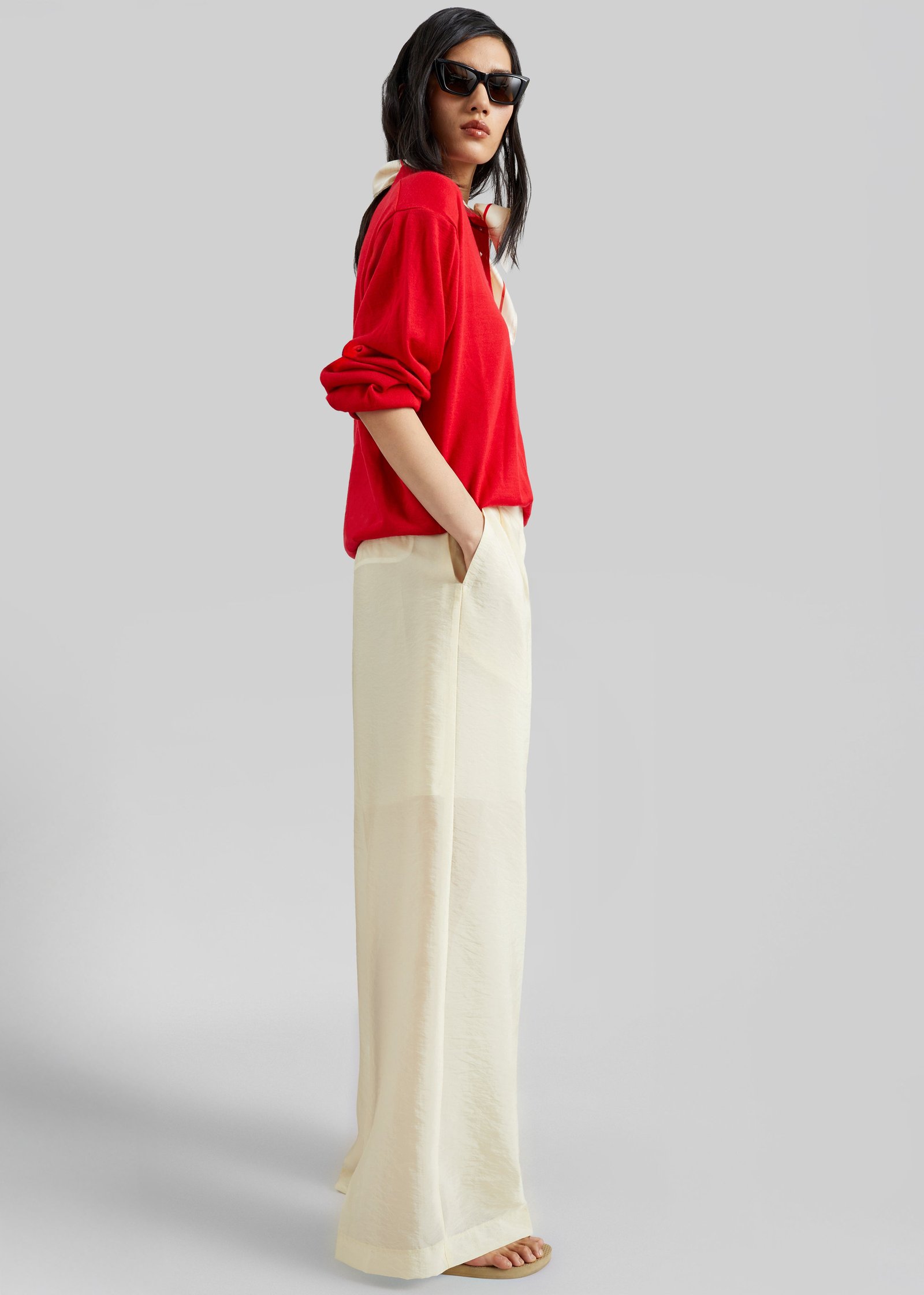 Alvito Sheer Organza Pants - Pale Yellow - Image 5