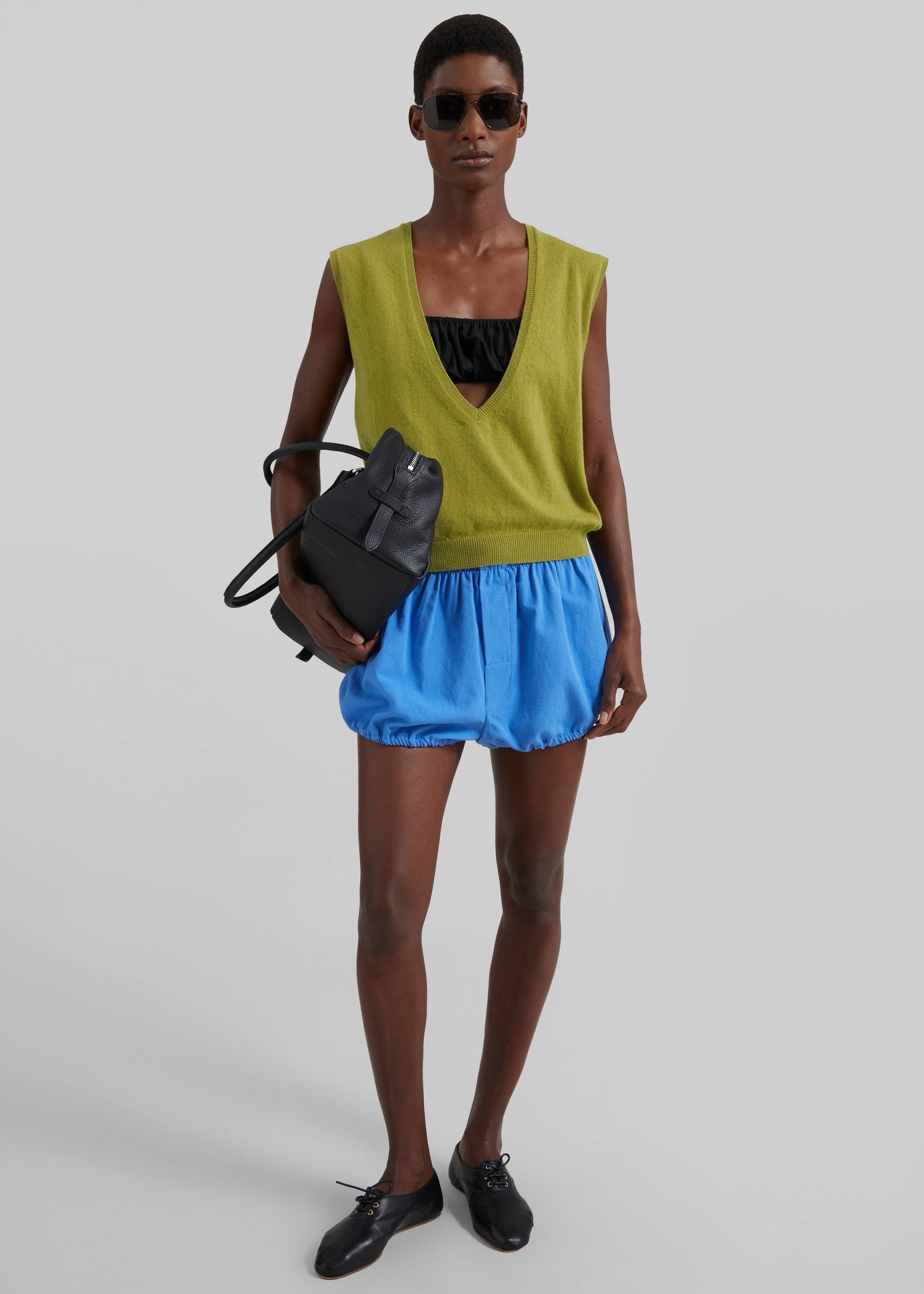 Ameglia Bubble Hem Mini Shorts - Blue - Image 4