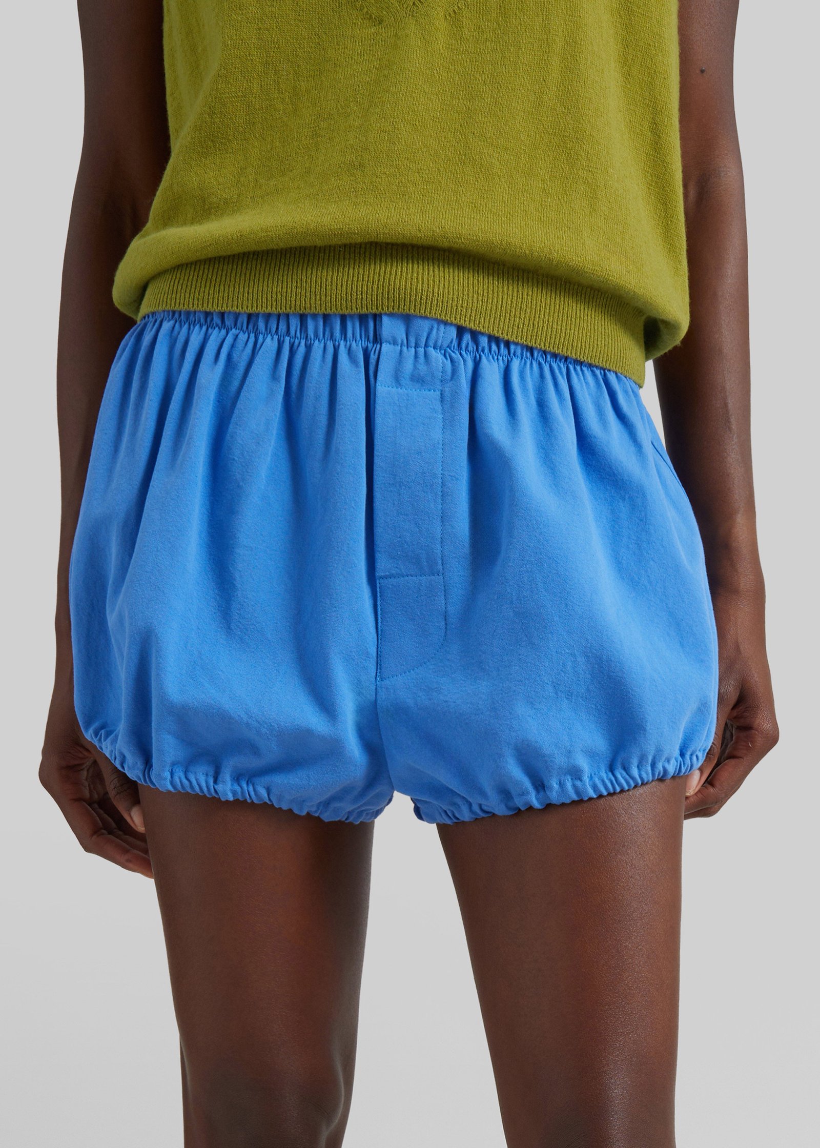 Ameglia Bubble Hem Mini Shorts - Blue - Image 3