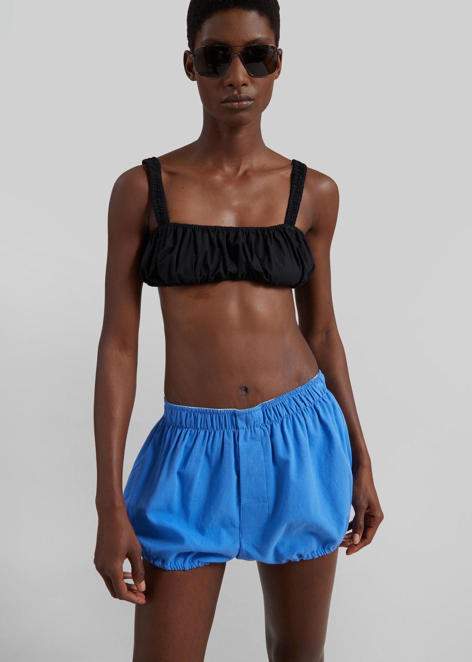 Ameglia Bubble Hem Mini Shorts - Blue - Image 5