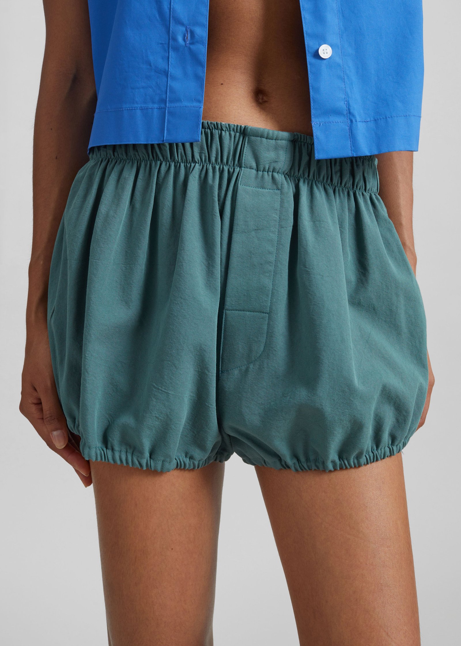 Ameglia Bubble Hem Mini Shorts - Green - Image 3