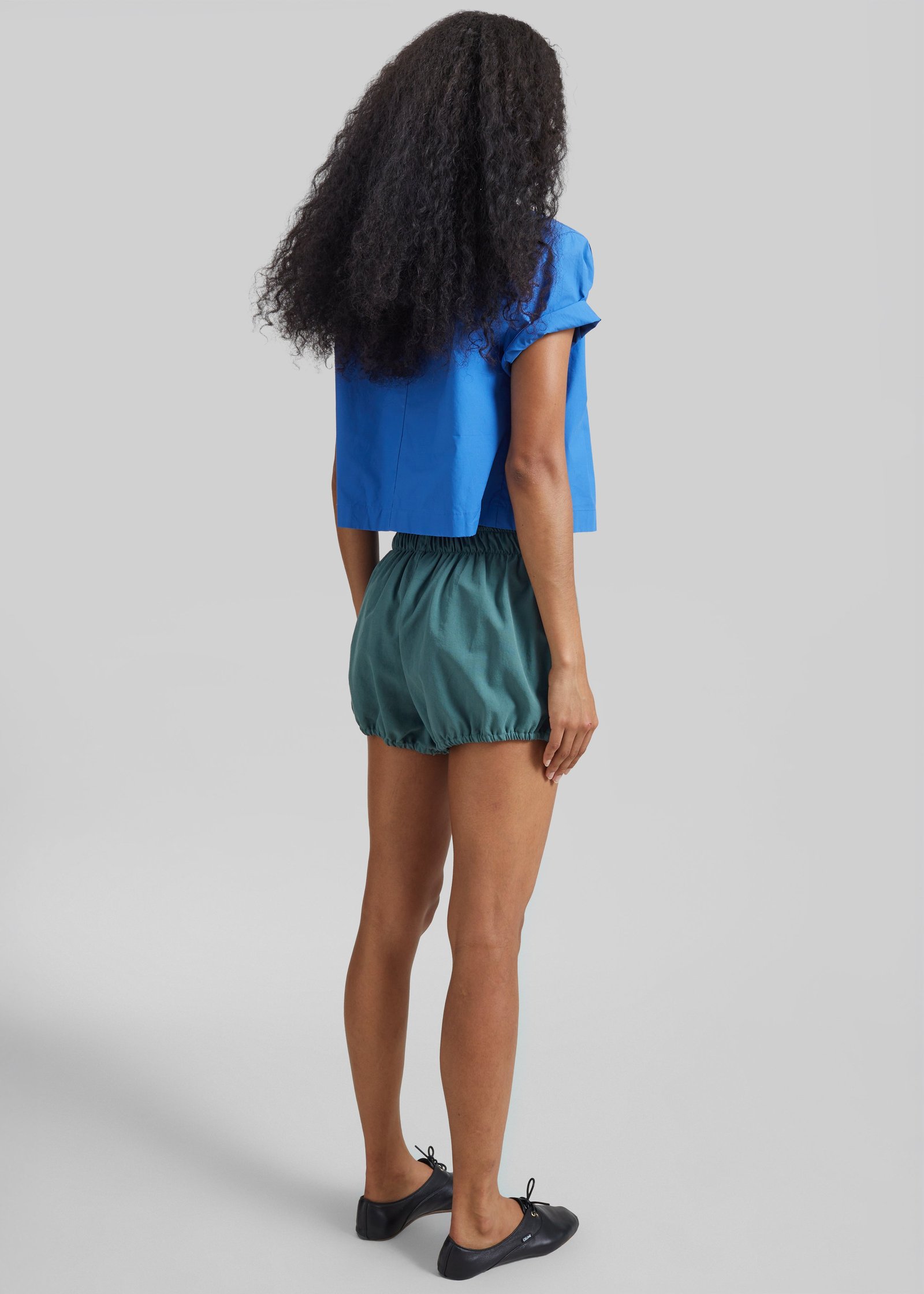 Ameglia Bubble Hem Mini Shorts - Green - Image 6