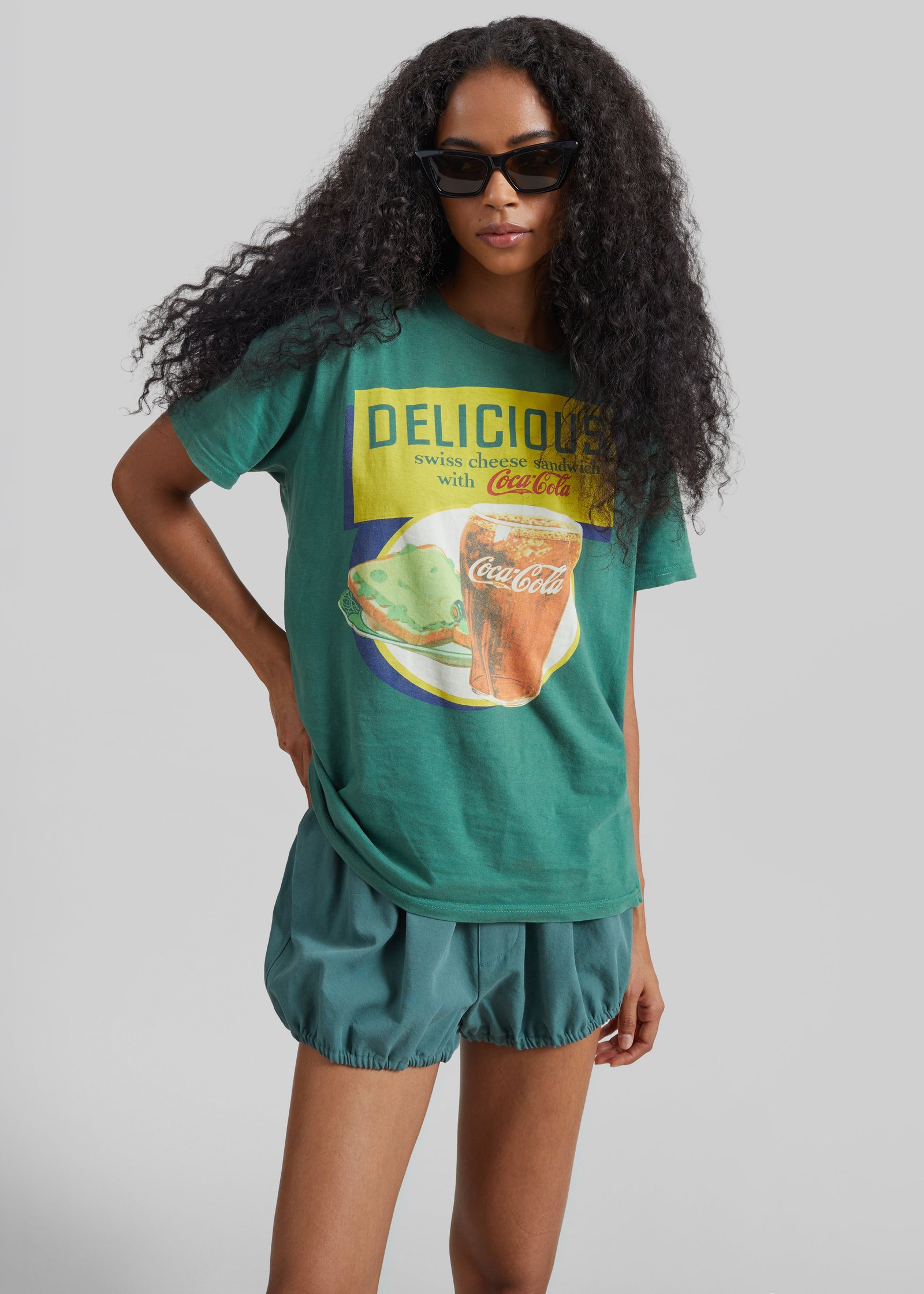 Ameglia Bubble Hem Mini Shorts - Green - Image 8