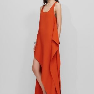 Bevza Edge Dress - Carrot Red
