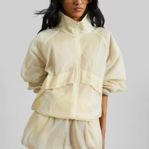 Bicos Sheer Mini Track Shorts - Pale Yellow
