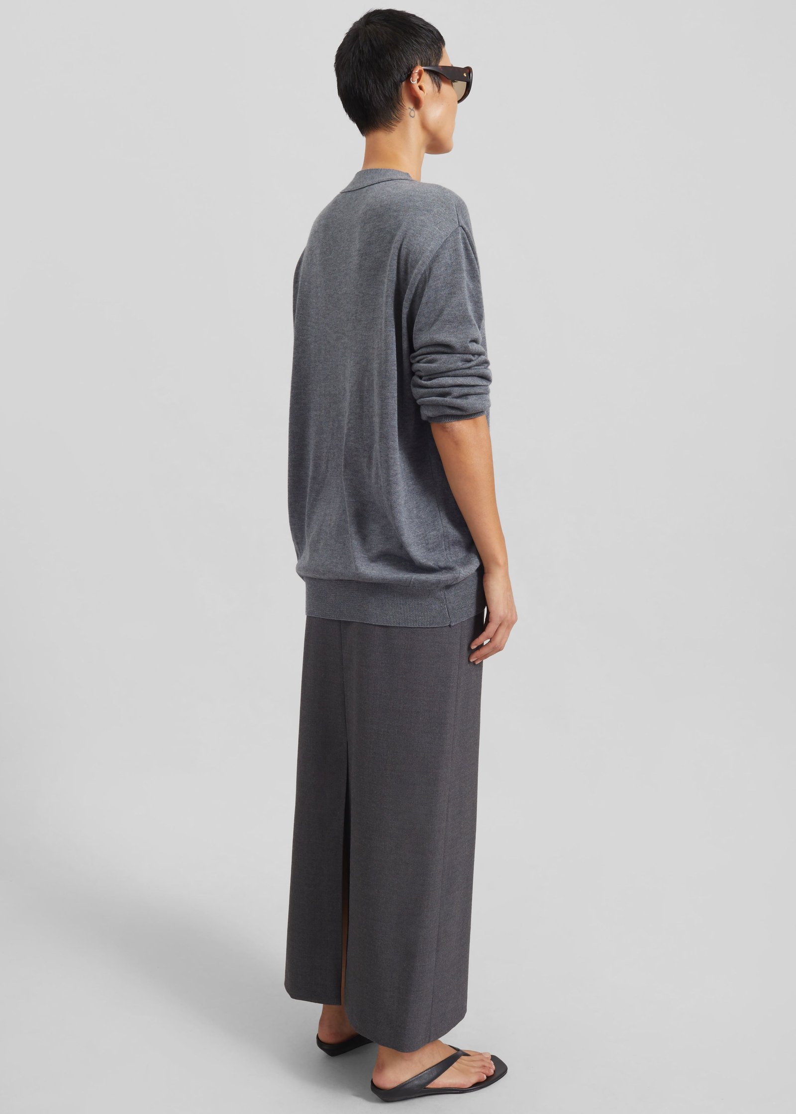 Calvane Two-Way Cardigan - Grey - Image 9