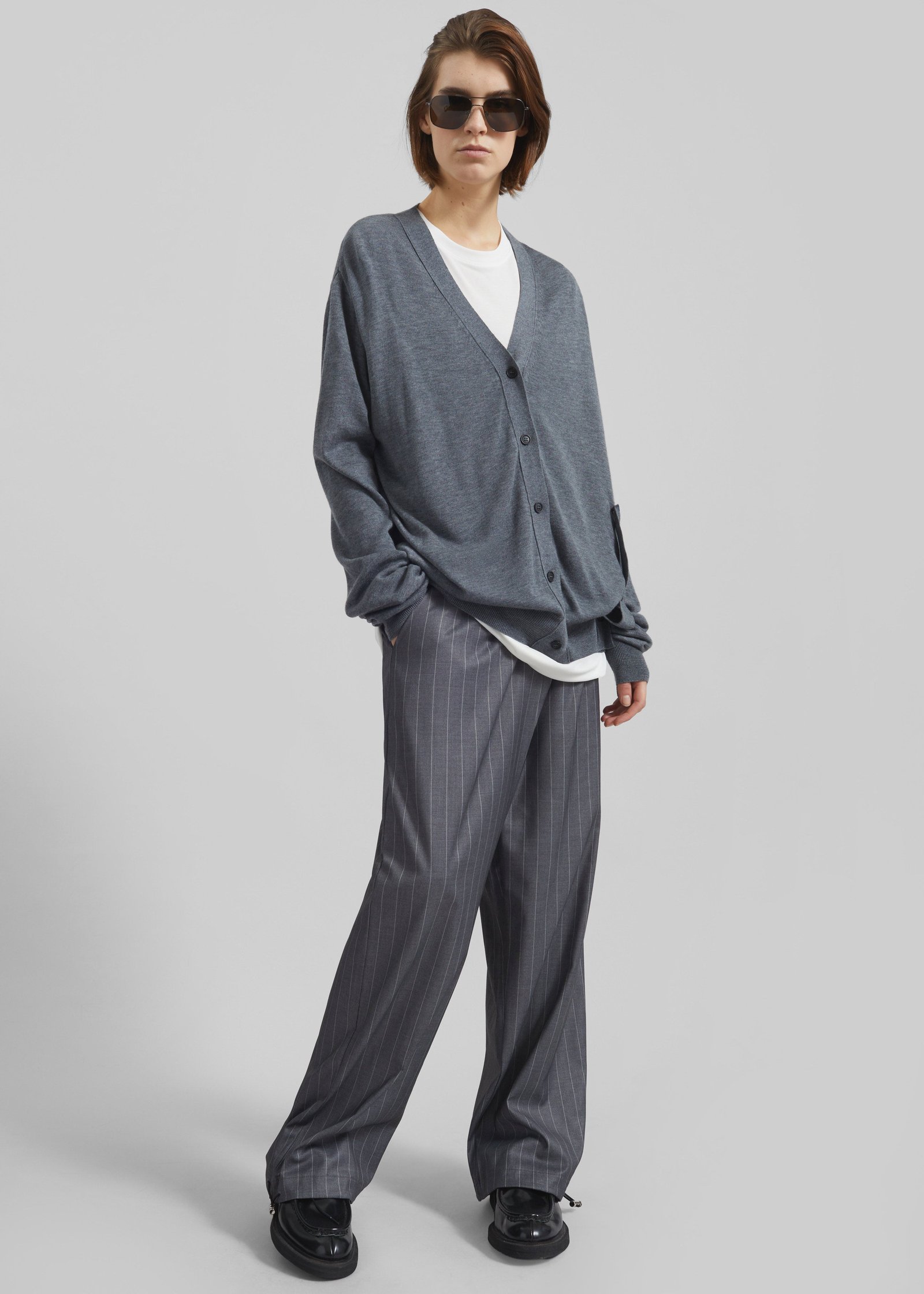 Calvane Two-Way Cardigan - Grey - Image 3