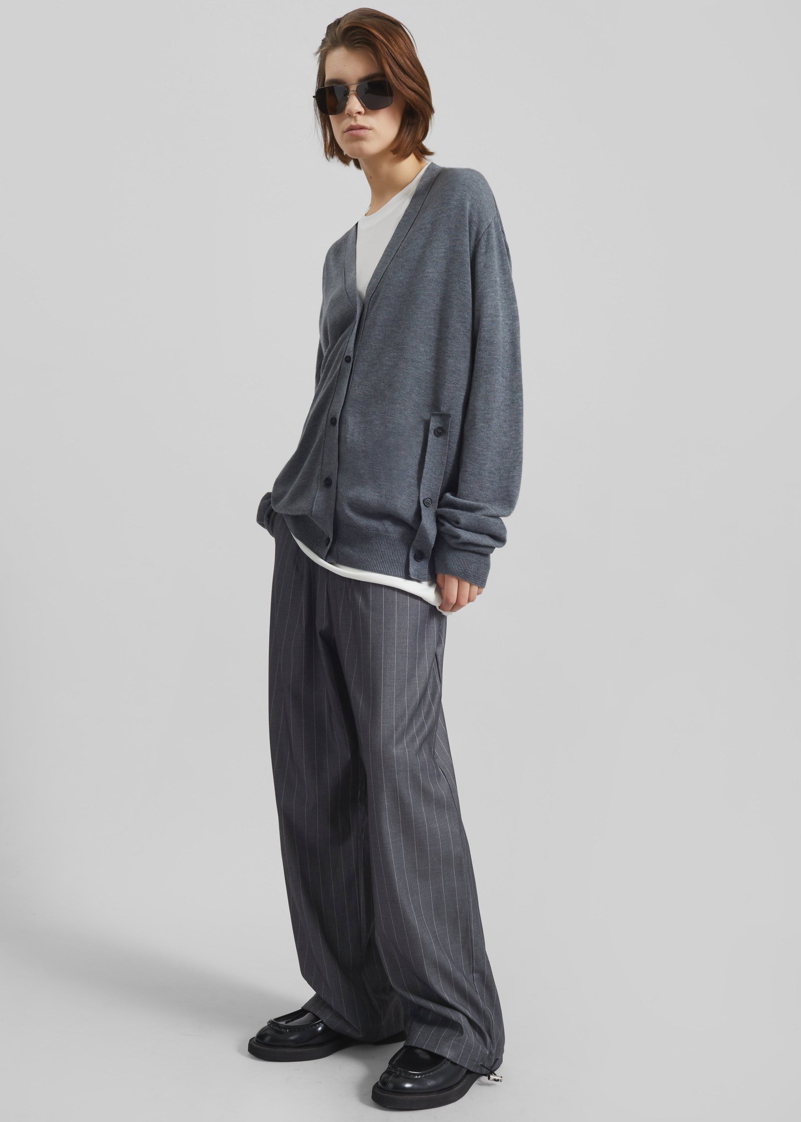 Calvane Two-Way Cardigan - Grey - Image 2