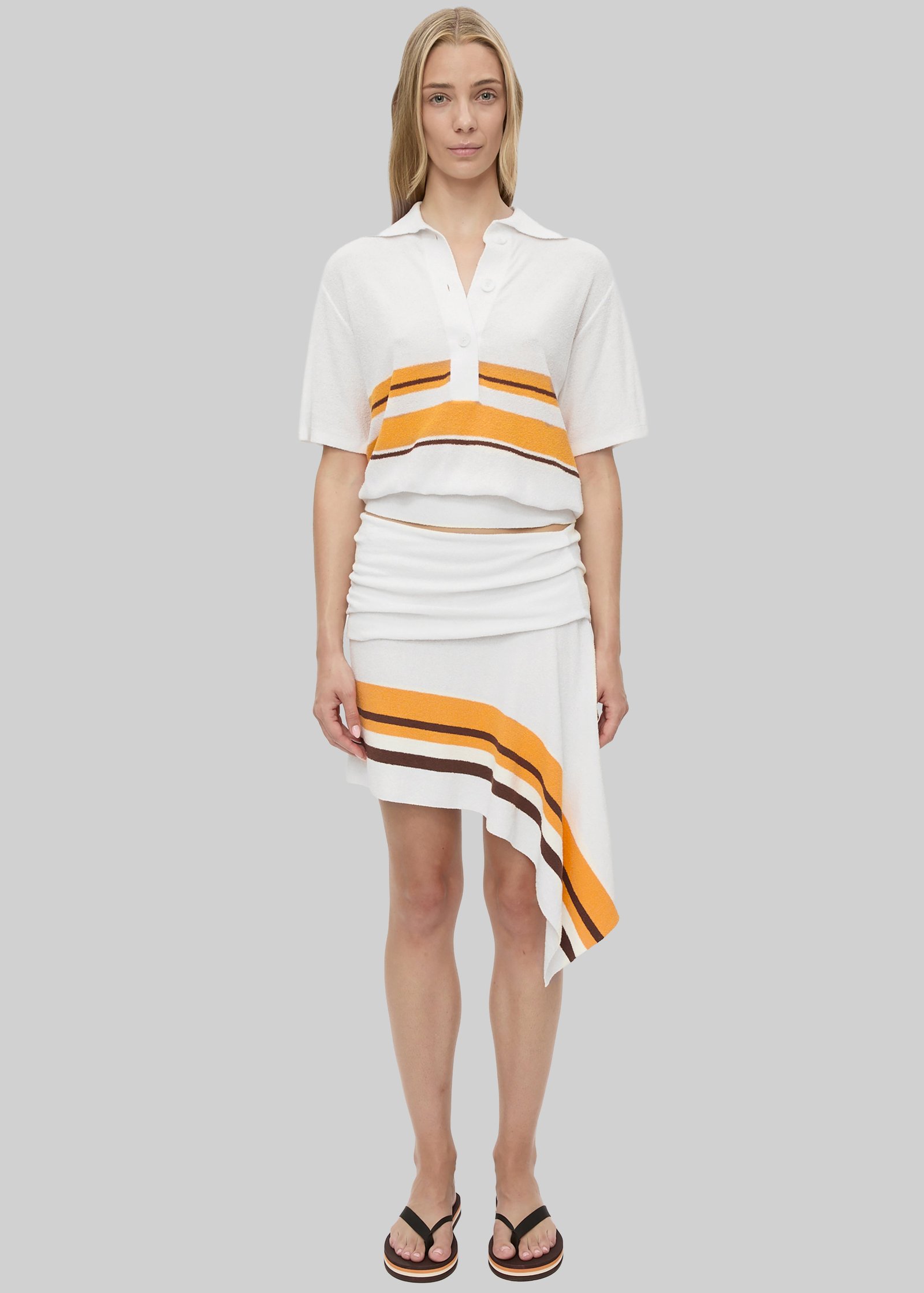 Christopher Esber Stripe Knit Clean Polo - Solaris Stripe - Image 6