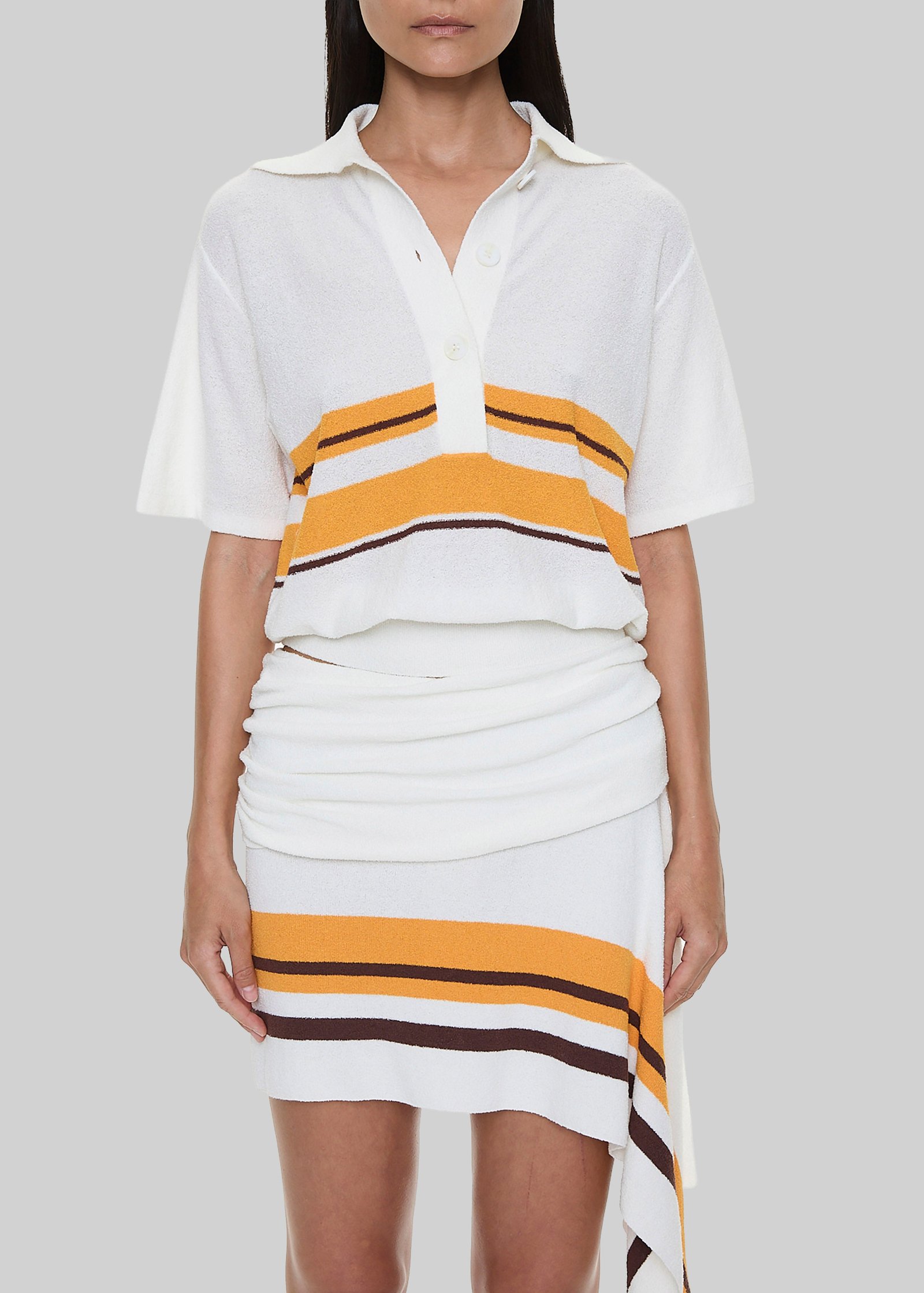 Christopher Esber Stripe Knit Clean Polo - Solaris Stripe - Image 3