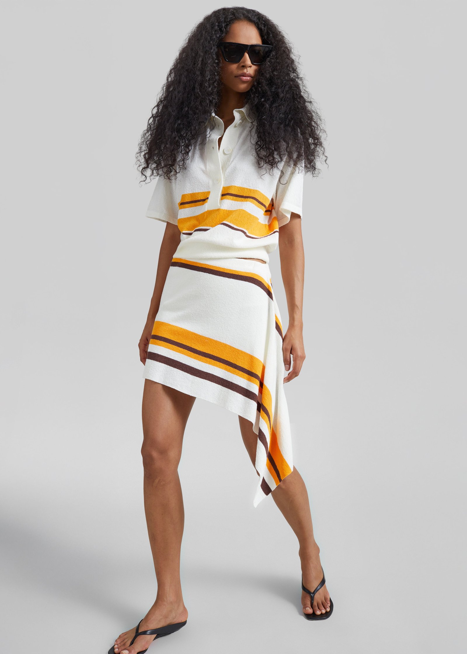 Christopher Esber Stripe Knit Clean Polo - Solaris Stripe - Image 4