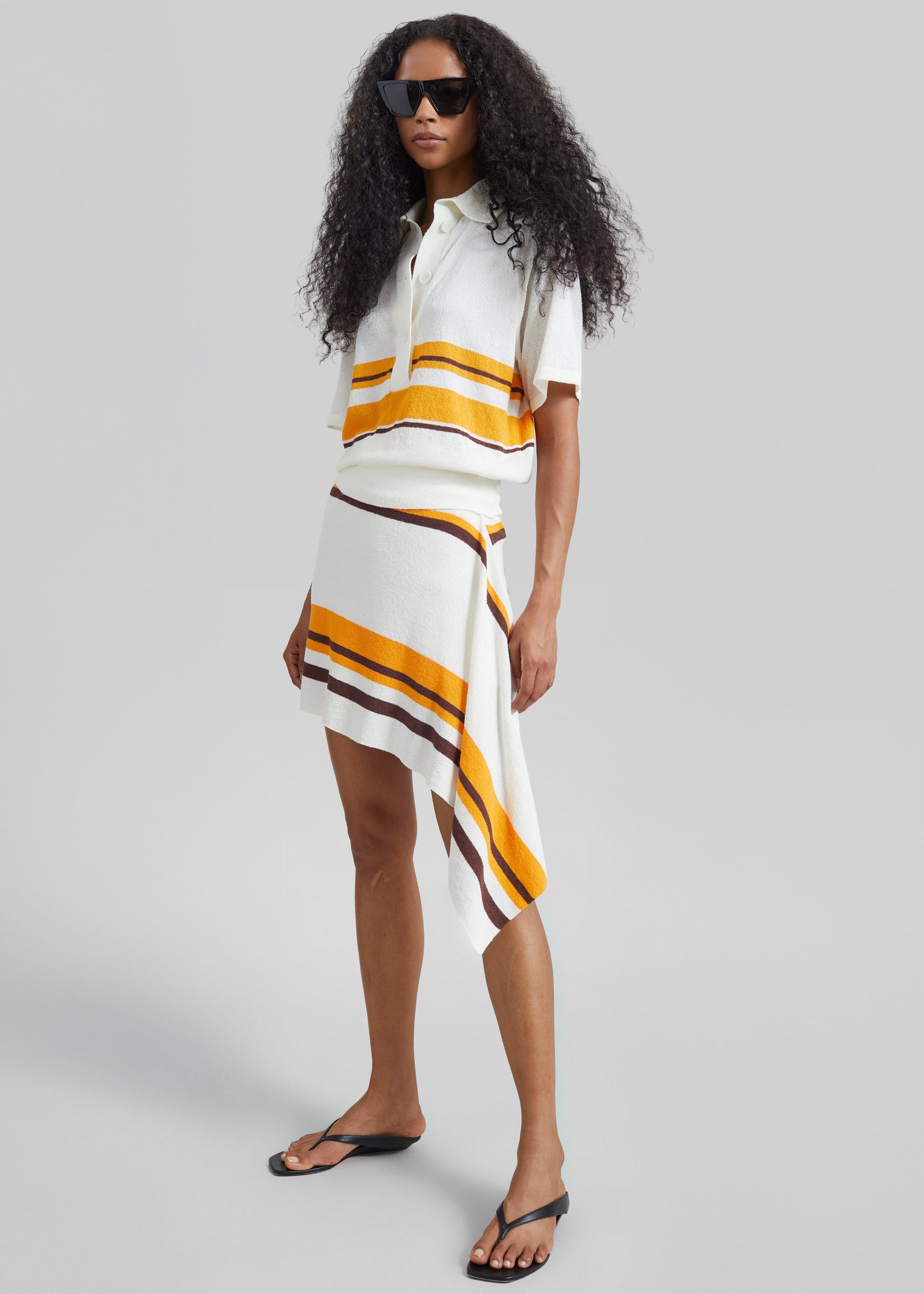 Christopher Esber Stripe Knit Clean Polo - Solaris Stripe - Image 5