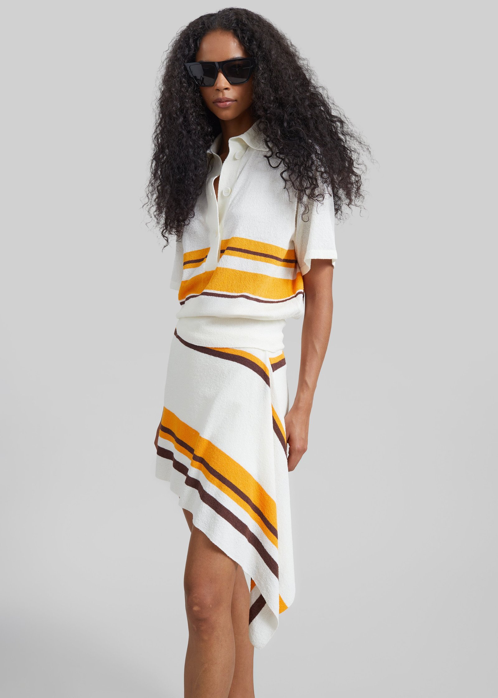 Christopher Esber Stripe Knit Clean Polo - Solaris Stripe - Image 7