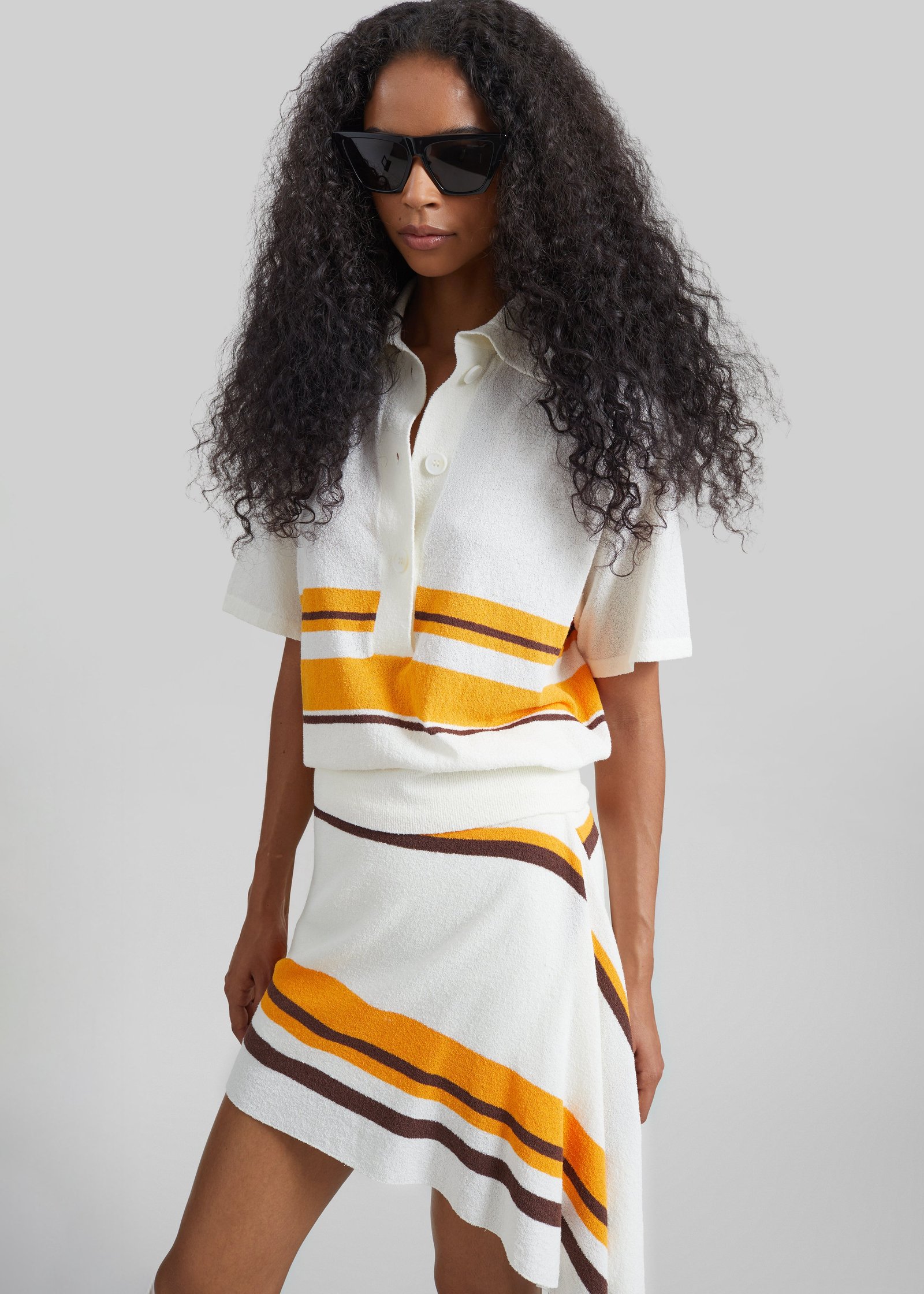 Christopher Esber Stripe Knit Clean Polo - Solaris Stripe - Image 2