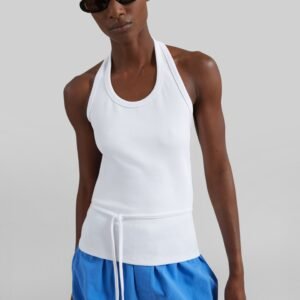 Denia Halter Tie Top - White