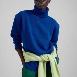 Gala Padded Knit Turtleneck - Blue