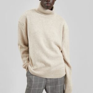 Gala Padded Knit Turtleneck - Light Beige