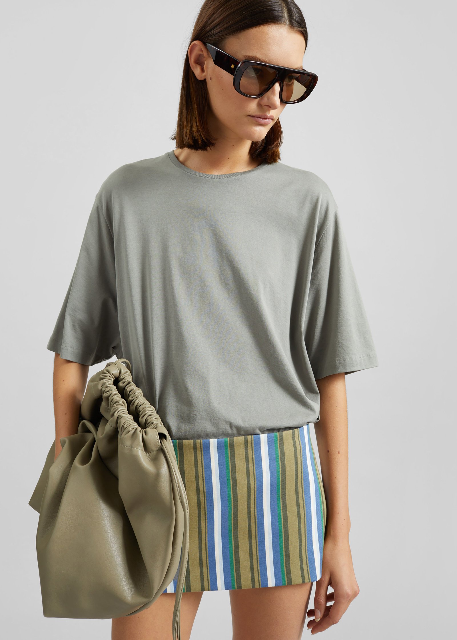 Hera Mini Skirt - Green Multi Stripe - Image 4