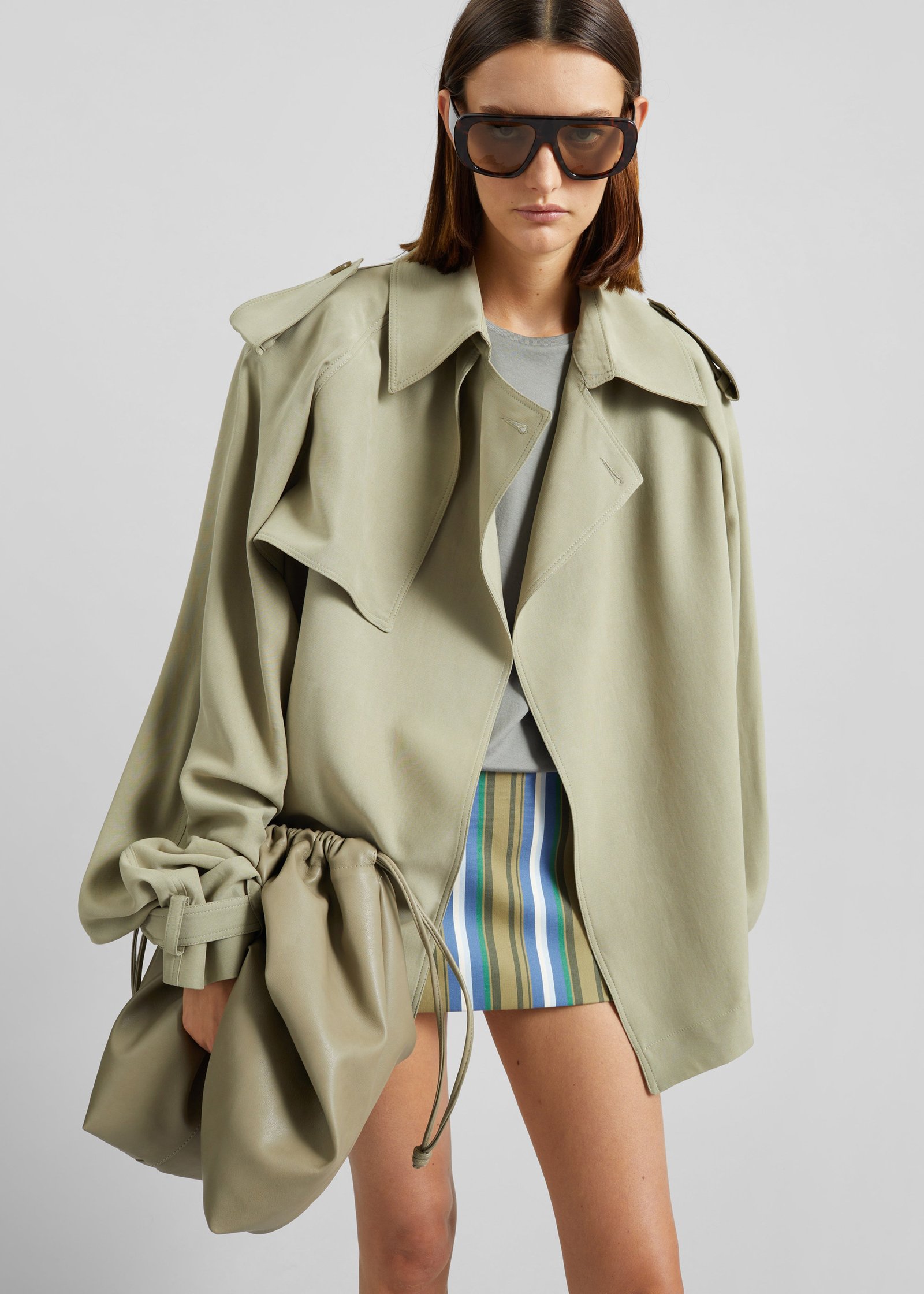 Hera Mini Skirt - Green Multi Stripe - Image 2