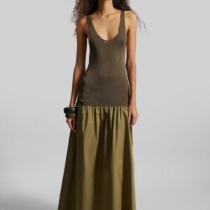 Iliya Drop Waist Maxi Dress - Olive