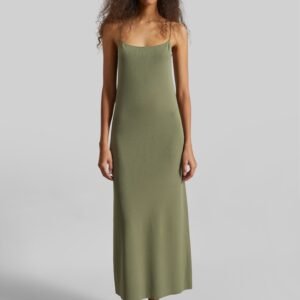 Keira Knit Midi Dress - Khaki Brown