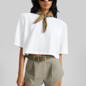 Kelan Padded Cropped Tee - White