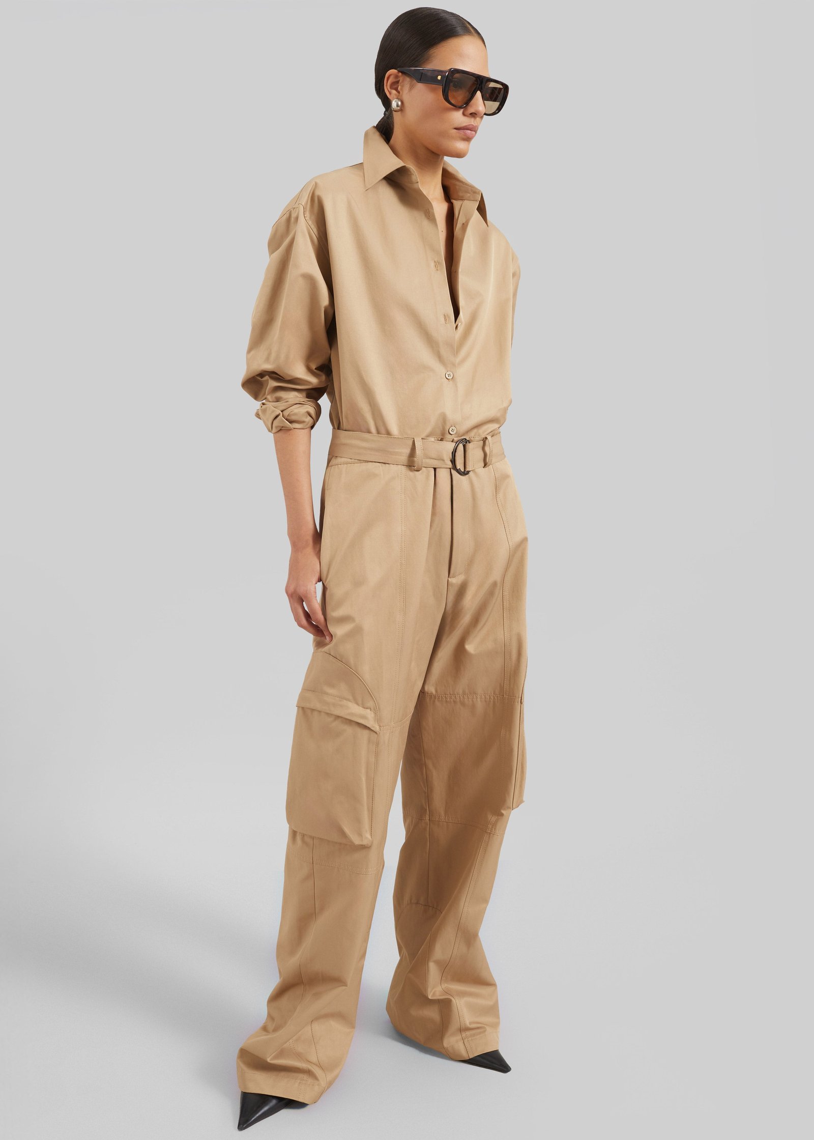 Kelly Cotton Cargo Pants - Camel - Image 6