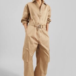Kelly Cotton Cargo Pants - Camel