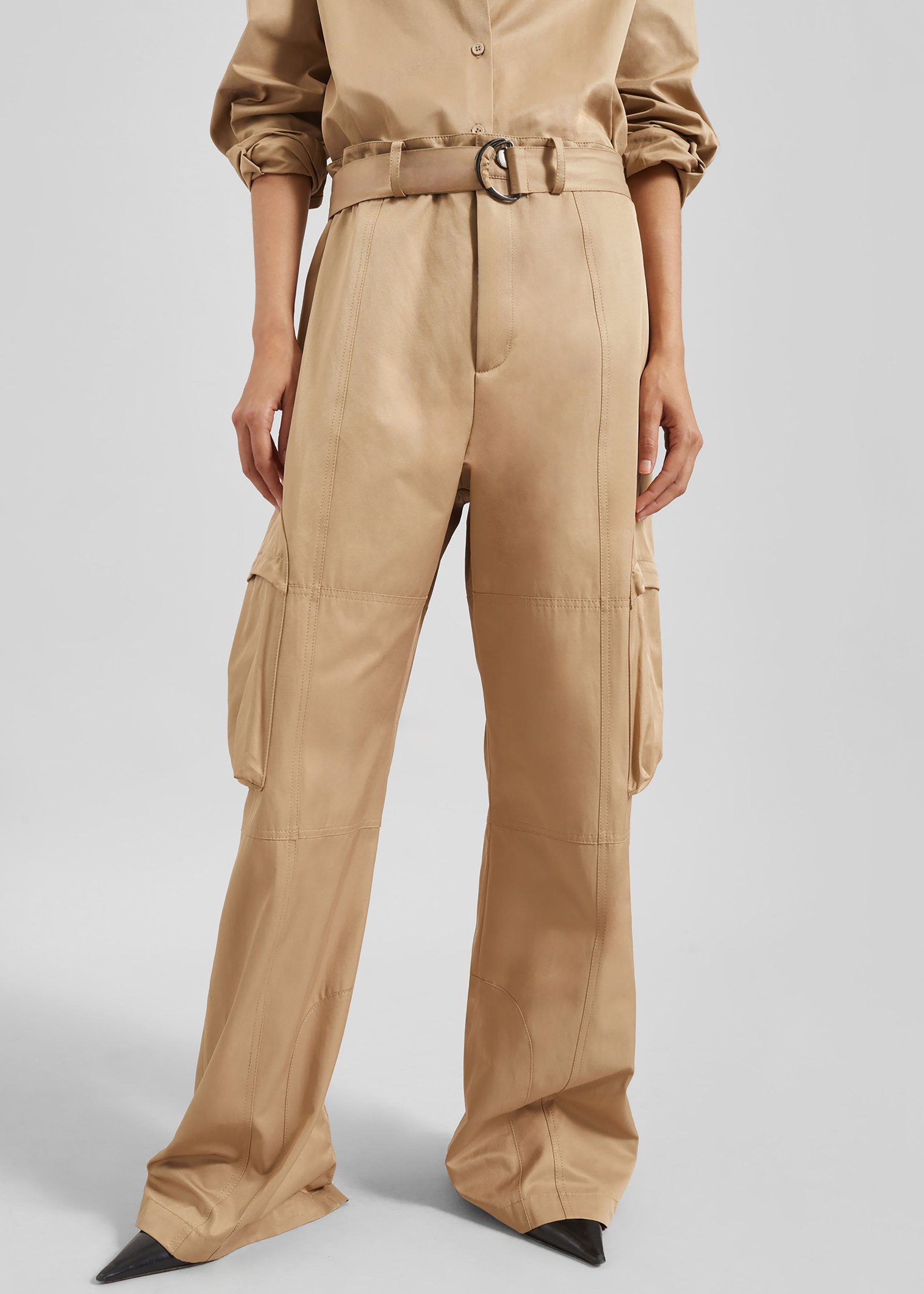 Kelly Cotton Cargo Pants - Camel - Image 2
