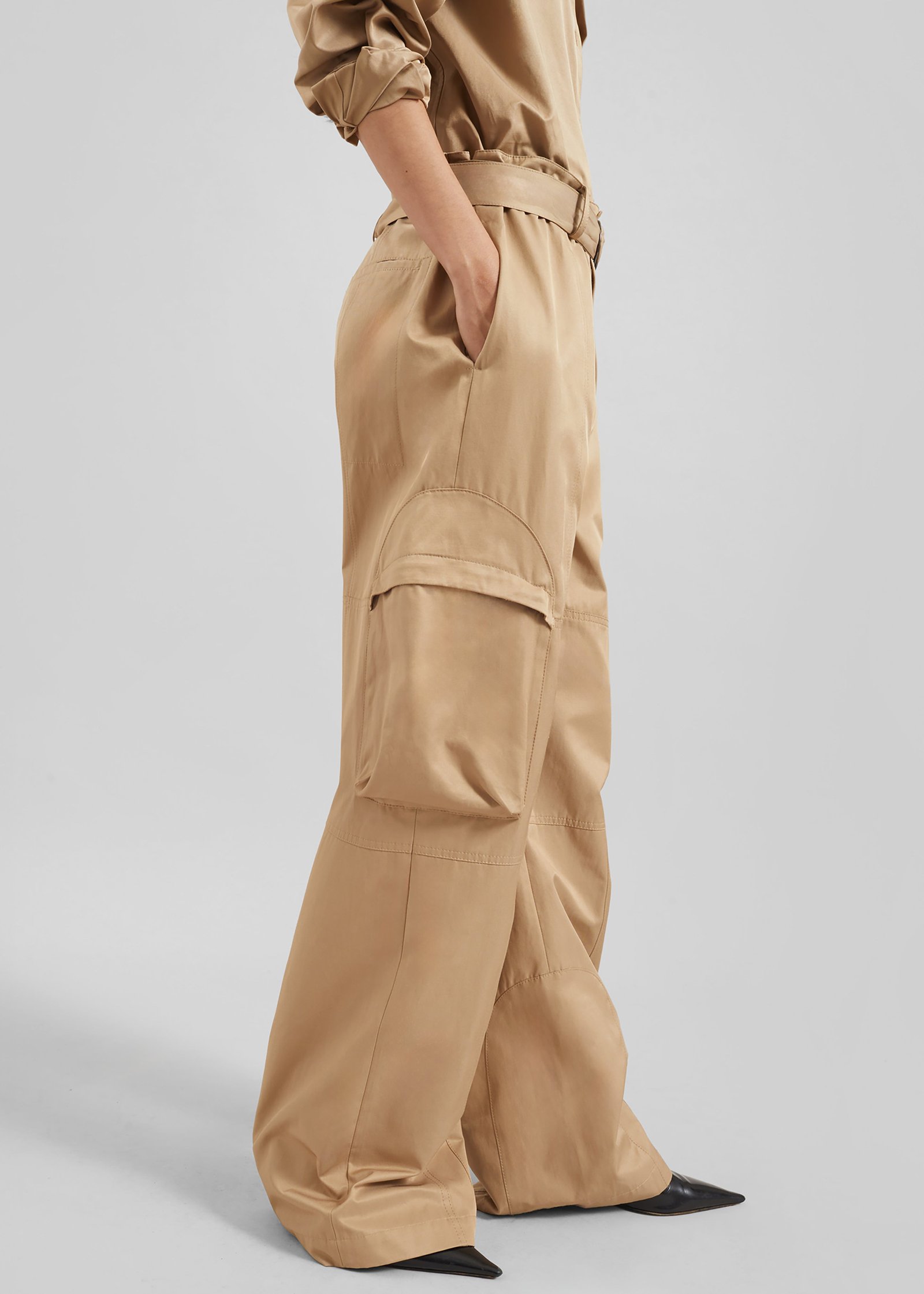 Kelly Cotton Cargo Pants - Camel - Image 3
