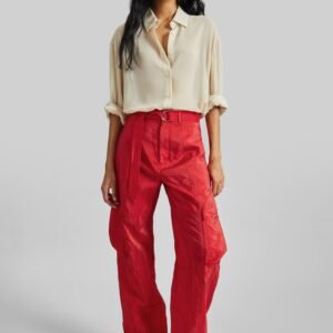 Kelly Sheer Cargo Pants - Red