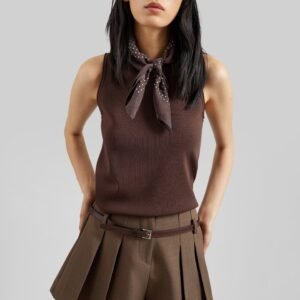 Kinna Knit Sleeveless Top - Brown