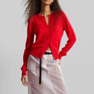 Mahim Superfine Wool Cardigan - Red
