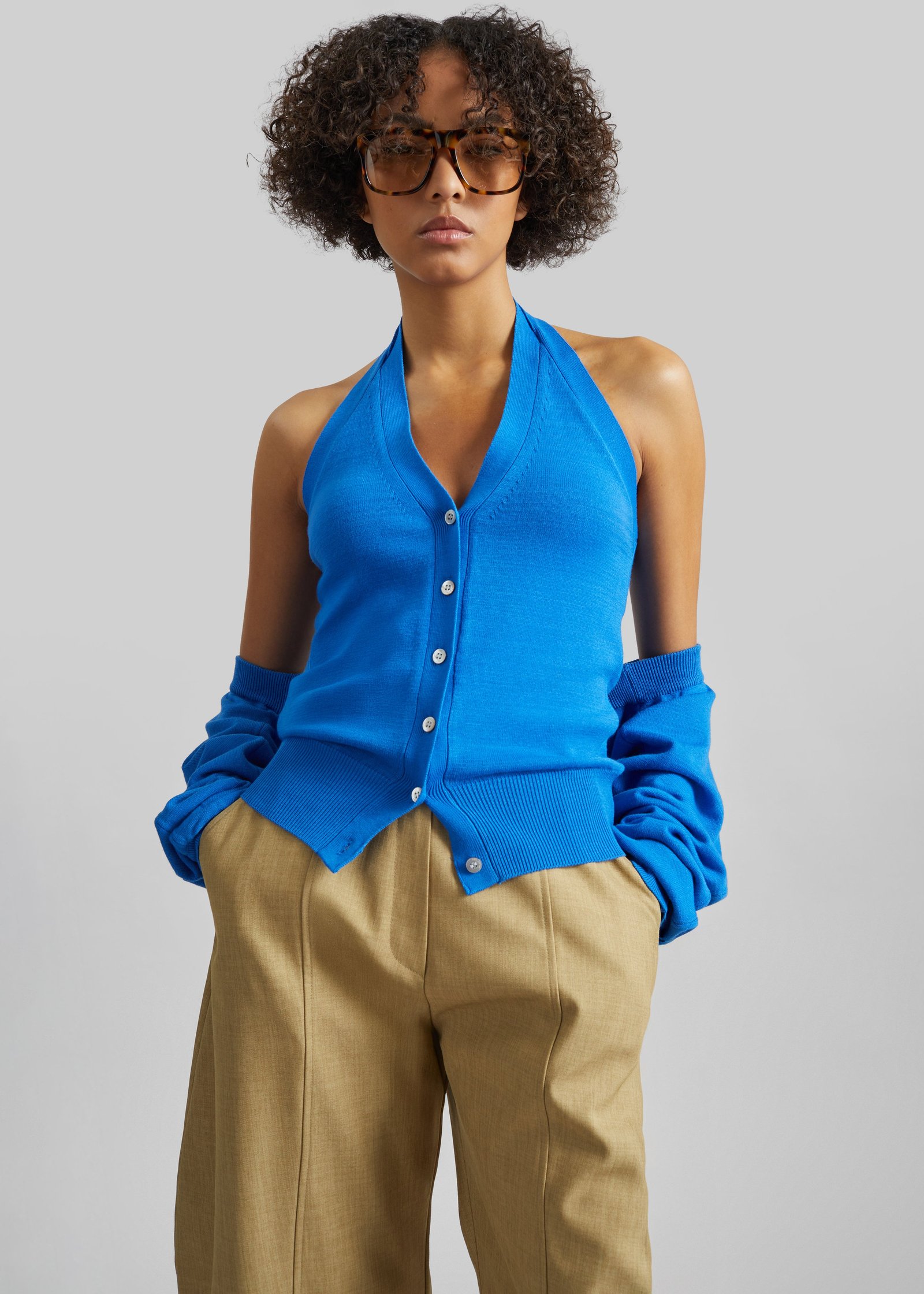Maia Convertible Knit Halter Top - Cobalt - Image 4