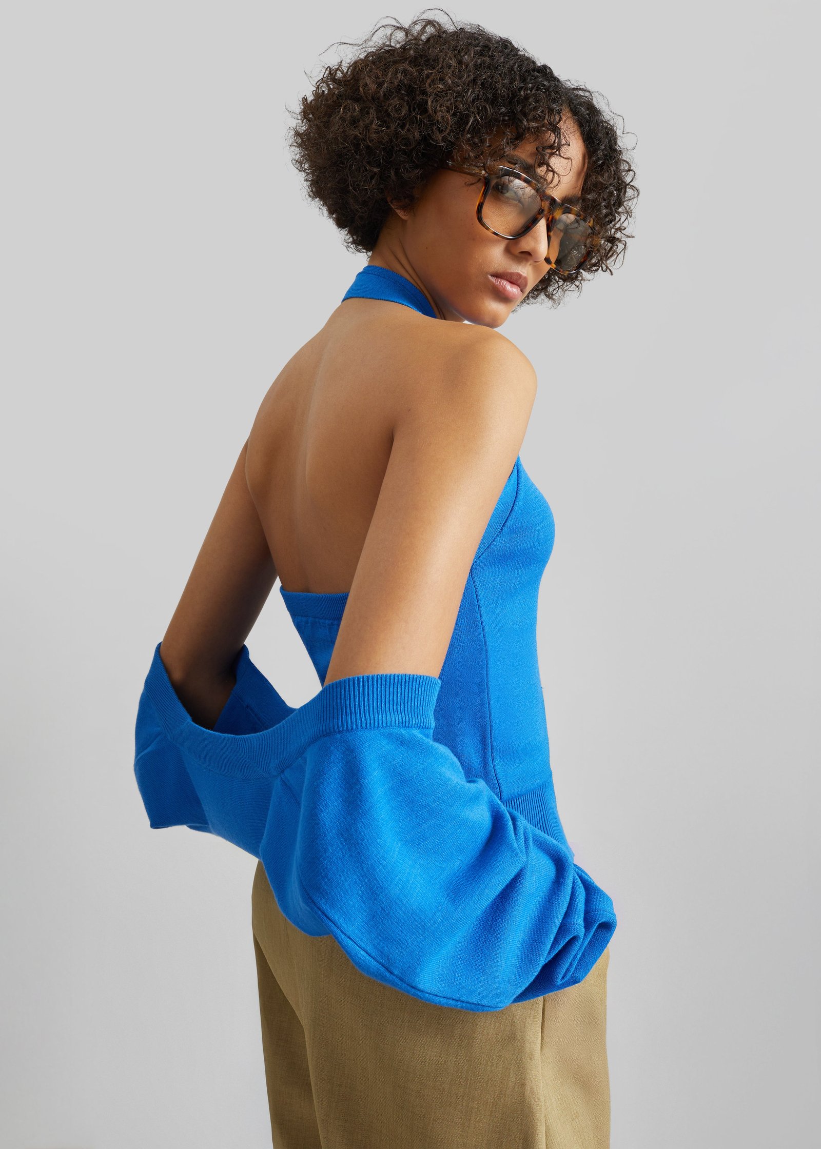Maia Convertible Knit Halter Top - Cobalt - Image 3