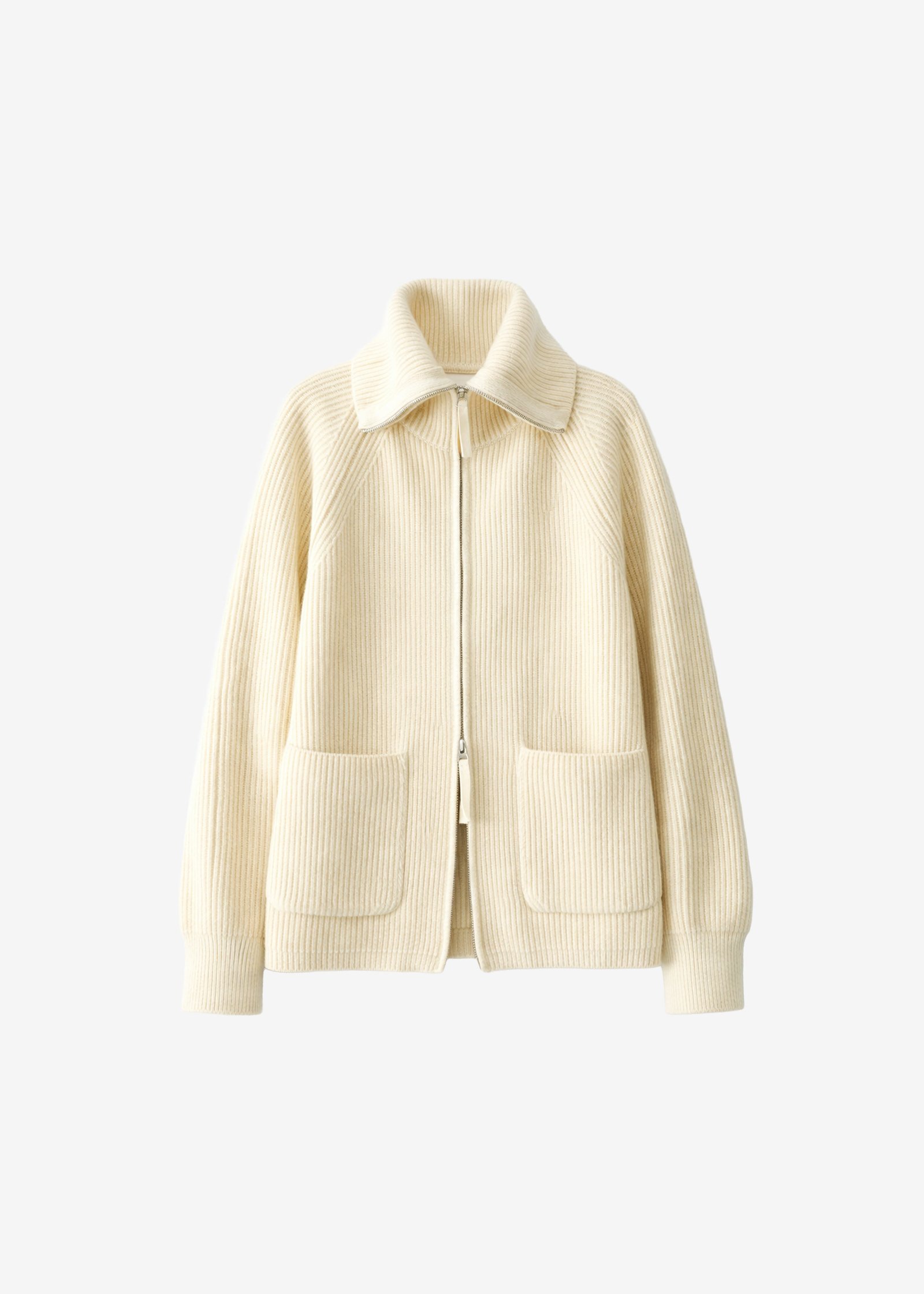 Malabry Knit Zip-Up Cardigan - Pale Yellow - Image 7