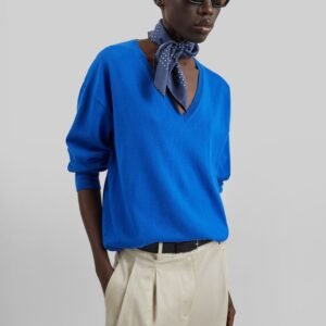 Meera V-Neck Sweater - Cobalt