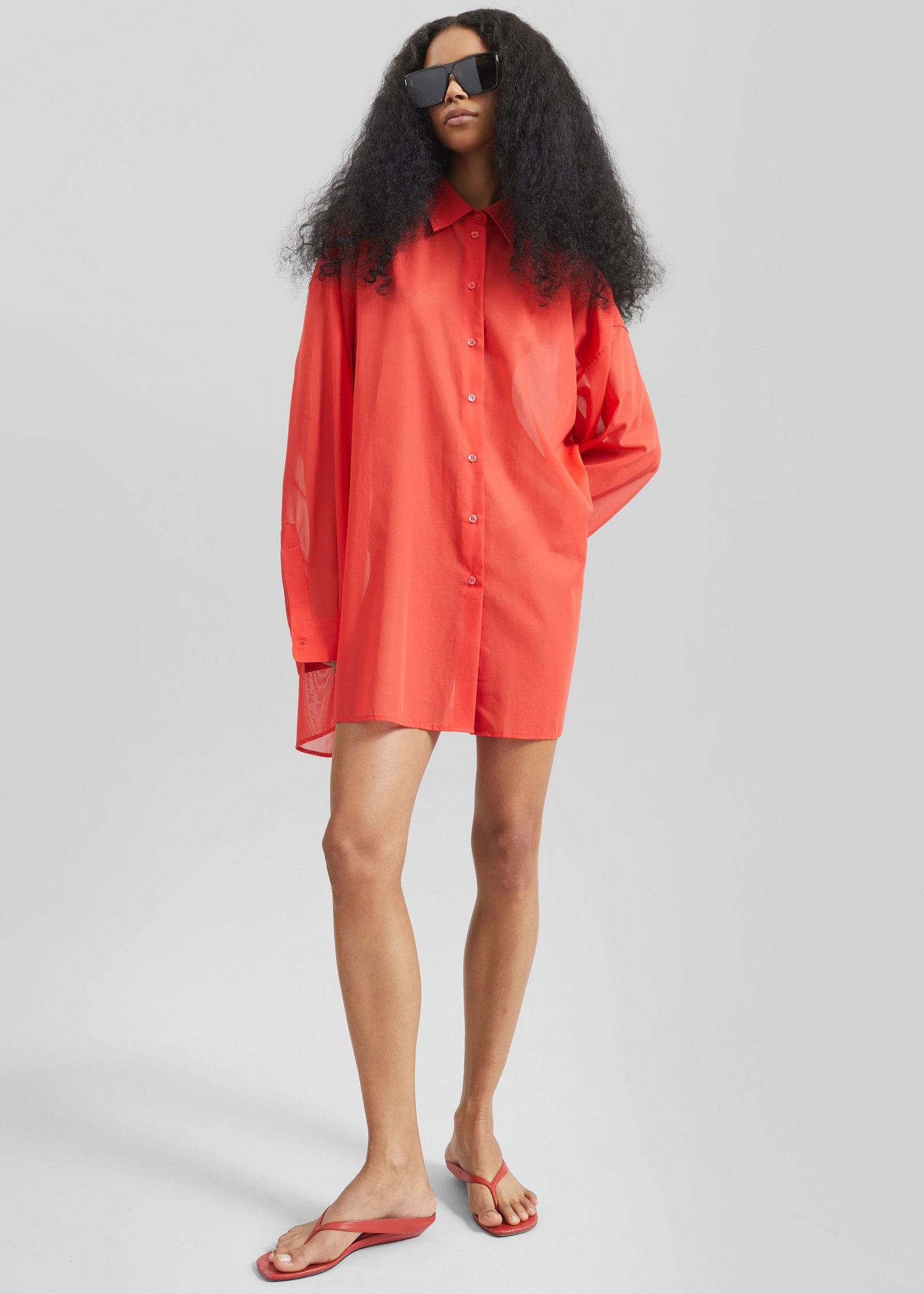 Melia Open-Back Shirt - Red - Image 3