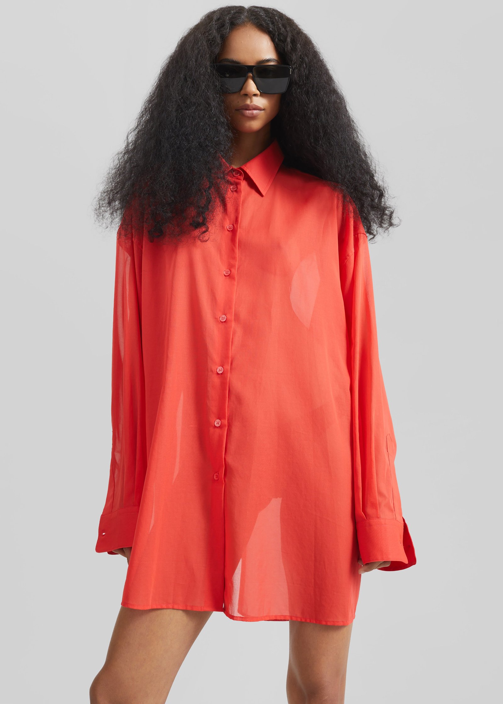Melia Open-Back Shirt - Red - Image 6