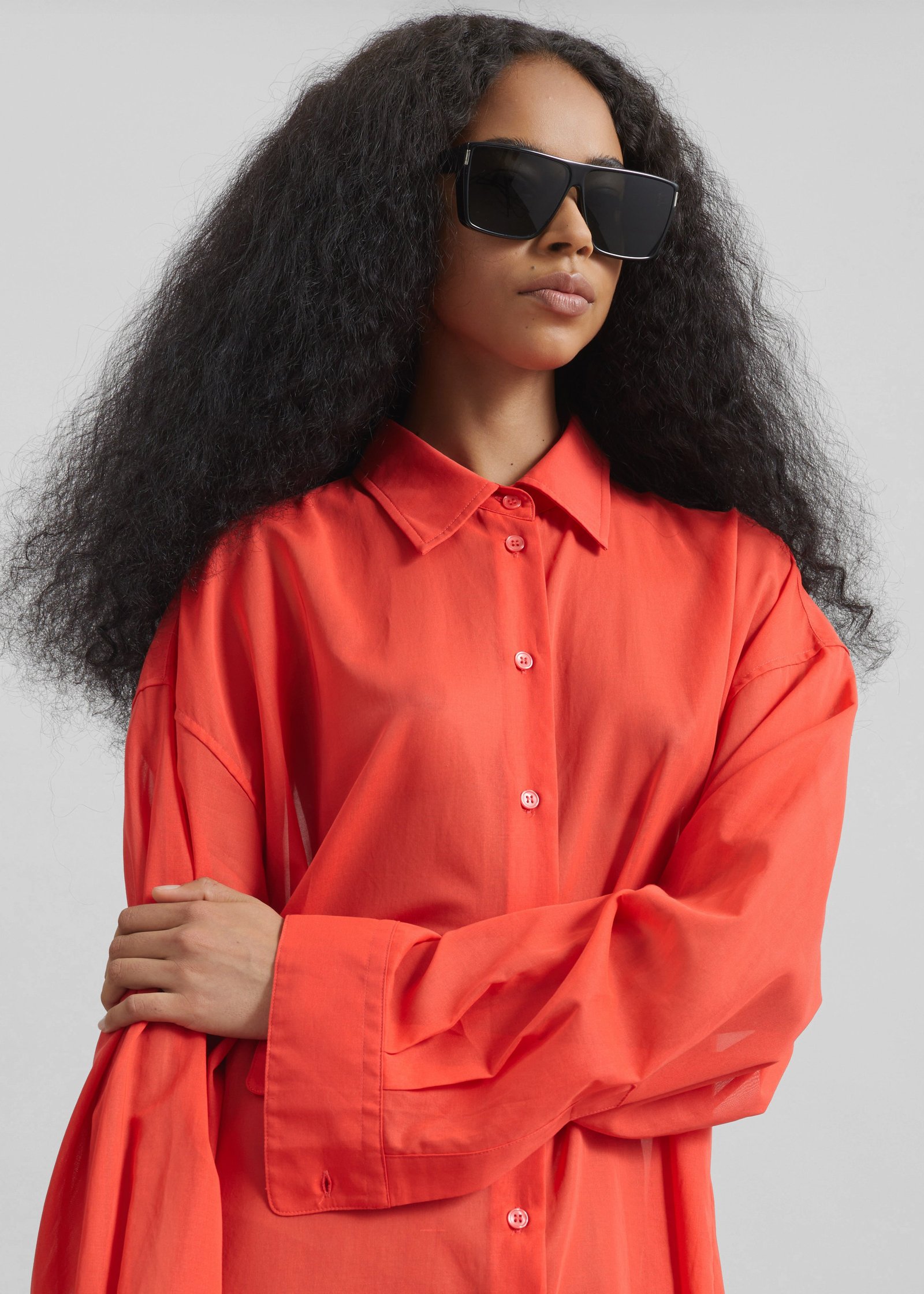 Melia Open-Back Shirt - Red - Image 7
