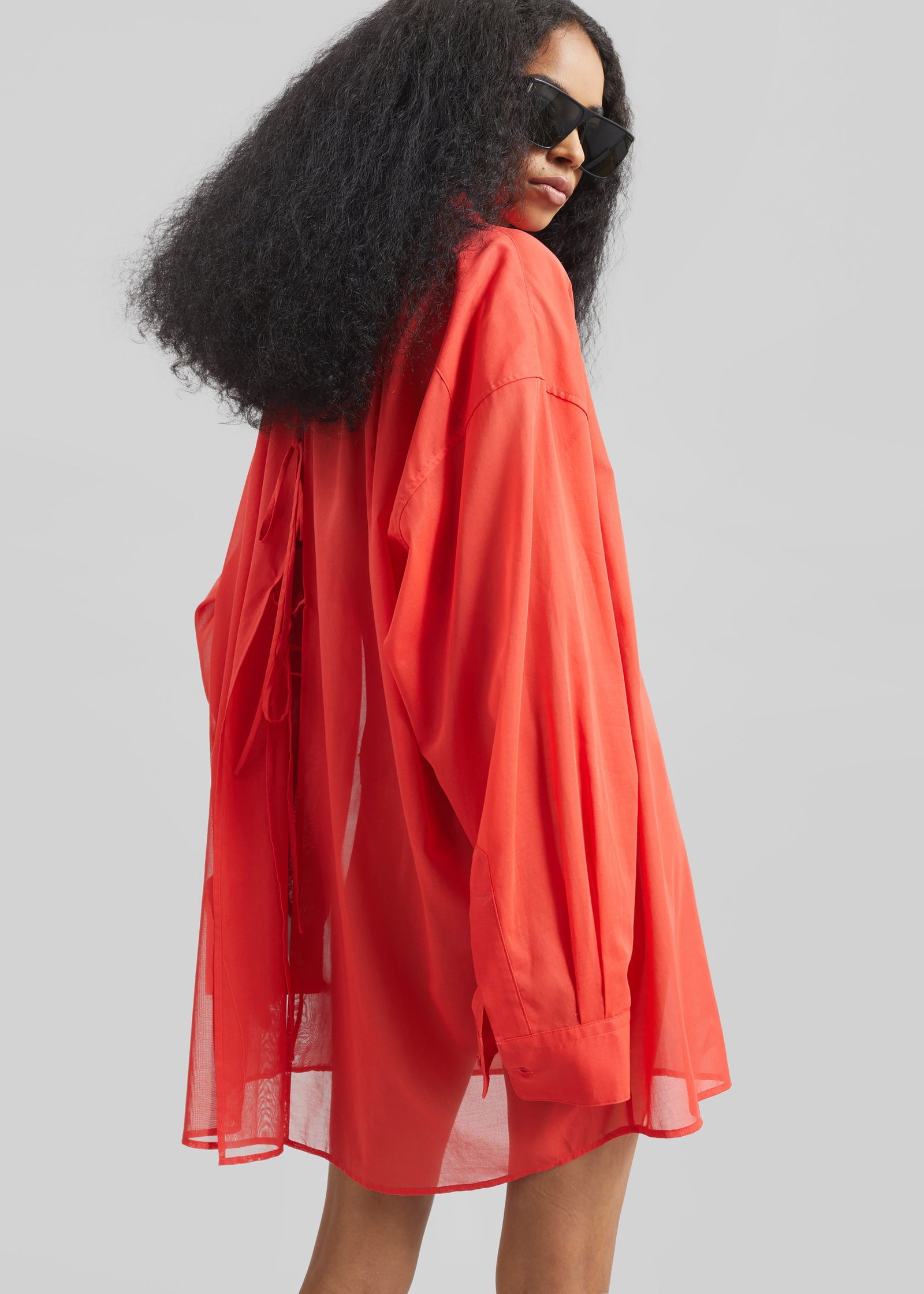 Melia Open-Back Shirt - Red - Image 4