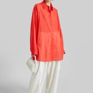 Melia Open-Back Shirt - Red