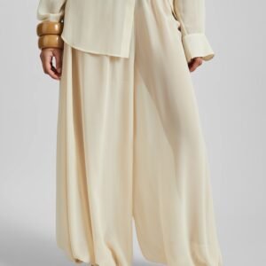 Mio Sheer Balloon Pants - Beige