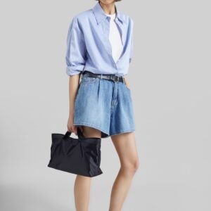 Mojave Pleated Denim Shorts - Medium Wash