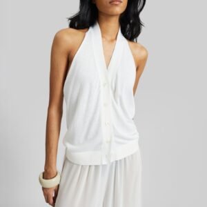 Nimi Knit Halter Top - White