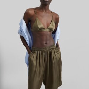 Nina Silk Bralette - Olive