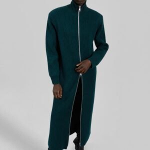 Nolia Knit Long Cardigan Dress - Bottle Green