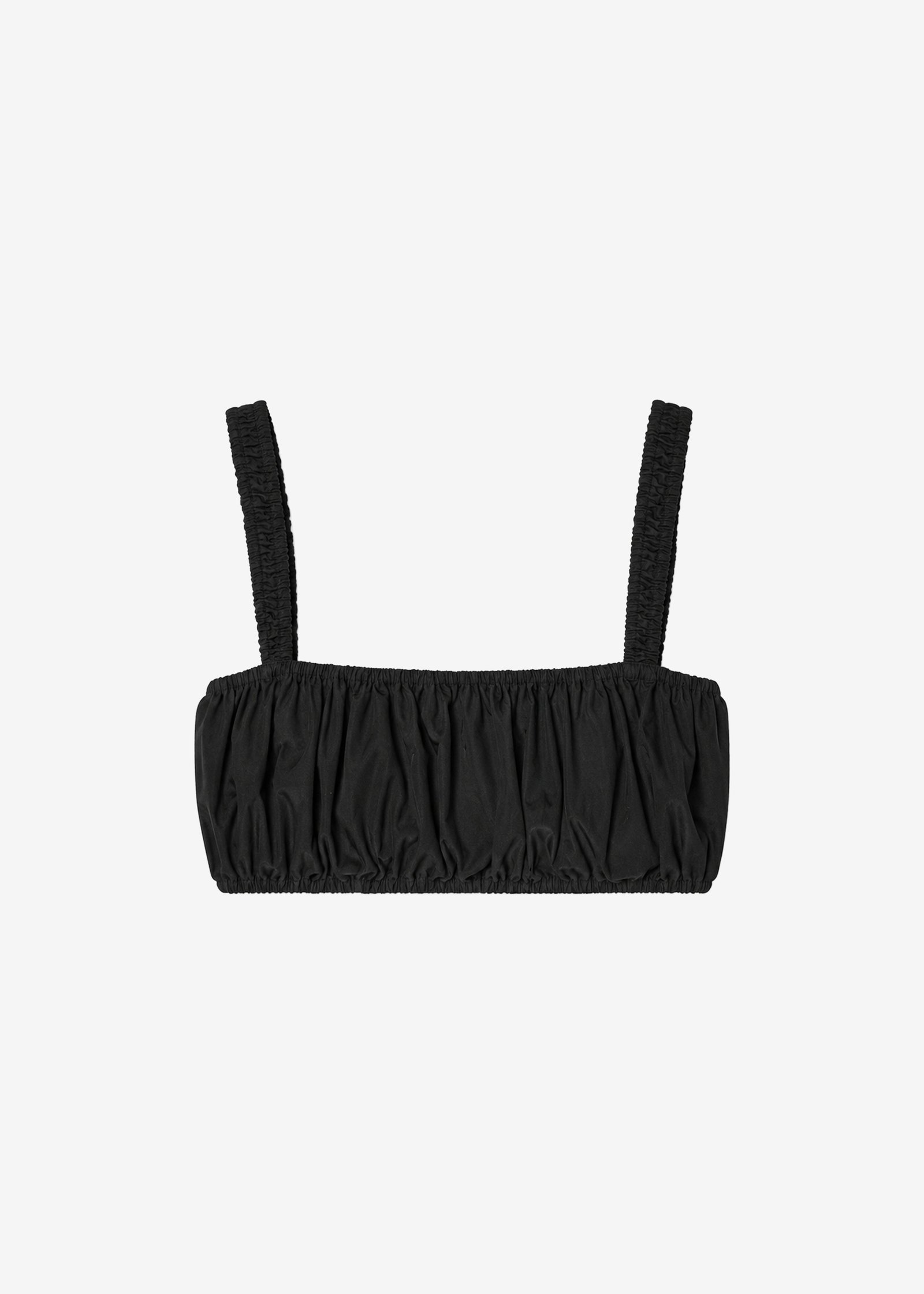 Solea Gathered Poplin Bralette - Black - Image 8